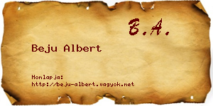 Beju Albert névjegykártya