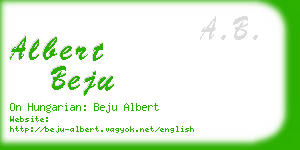 albert beju business card